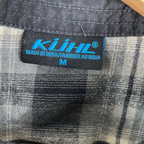 Kuhl Women's Medium Long Sleeve Pearl Snap Button Down Shirt Black Plaid - Picture 3 of 9